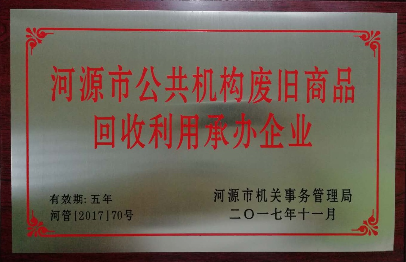 公共機構廢舊商品回收利用企業資質